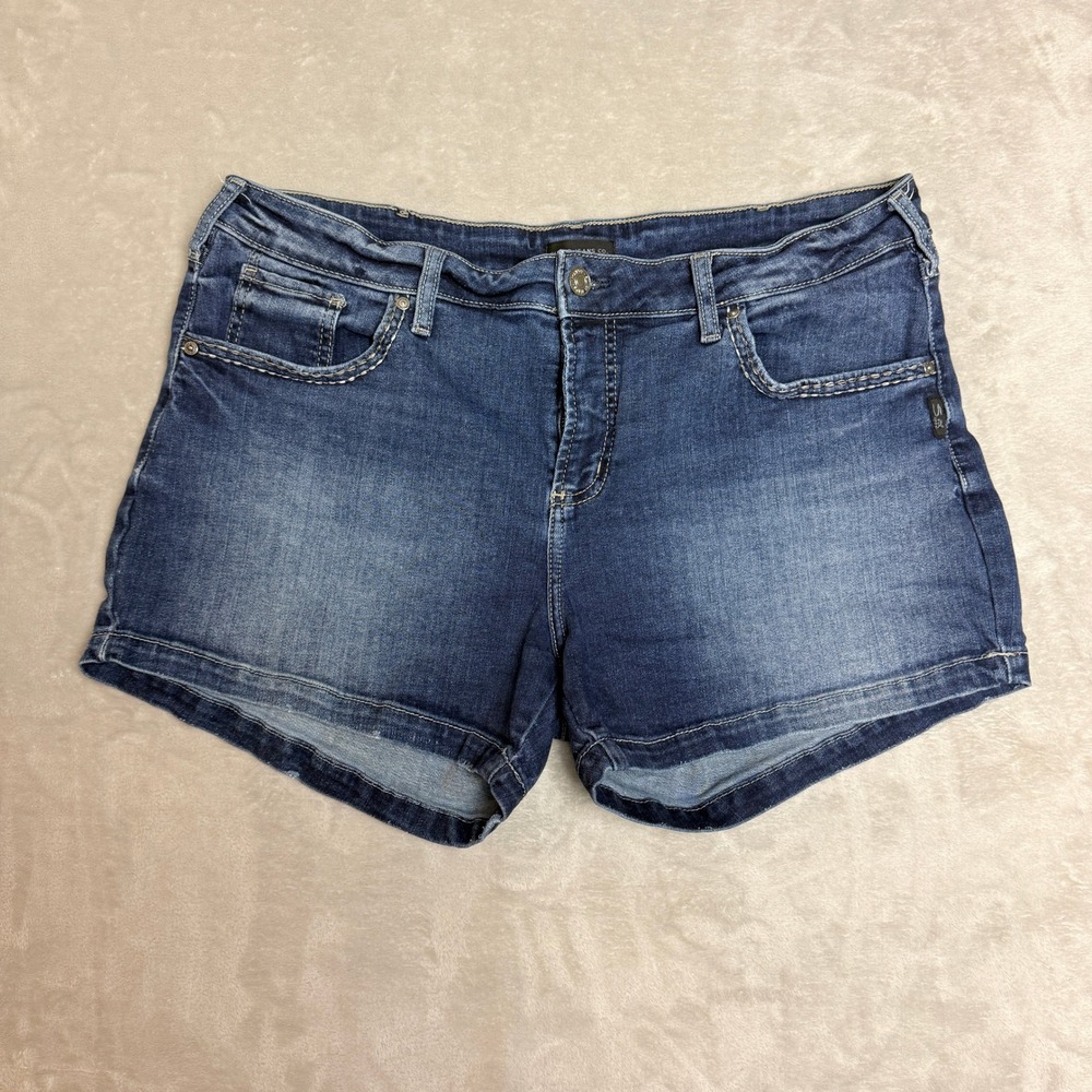 Silver Jeans Co Elyse Denim Short Women W36 Blue Curvy Mid Rise Y2K Boho Summer
